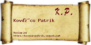 Kovács Patrik névjegykártya