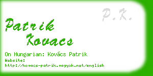 patrik kovacs business card