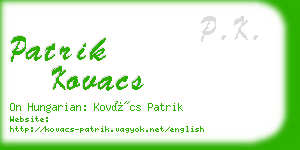 patrik kovacs business card